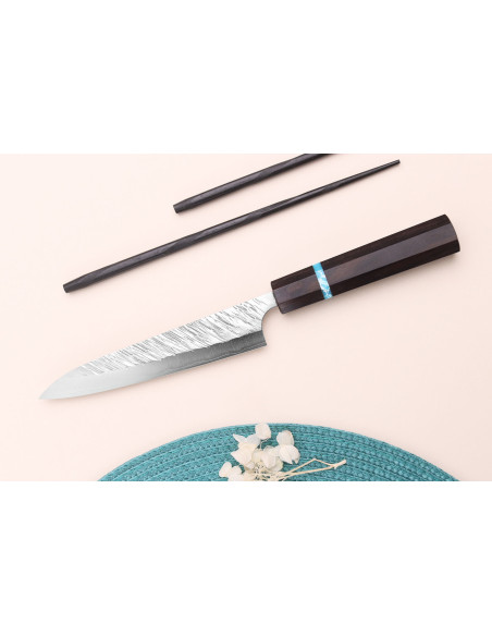 Yu Kurosaki Fujin 15 cm SG2 turkis håndlaget japansk universalkniv