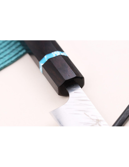 Yu Kurosaki Fujin 15cm SG2 turquesa faca utilitária japonesa feita à mão