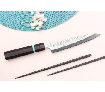 Yu Kurosaki Fujin 15cm SG2 turchese coltello multiuso giapponese fatto a mano 2