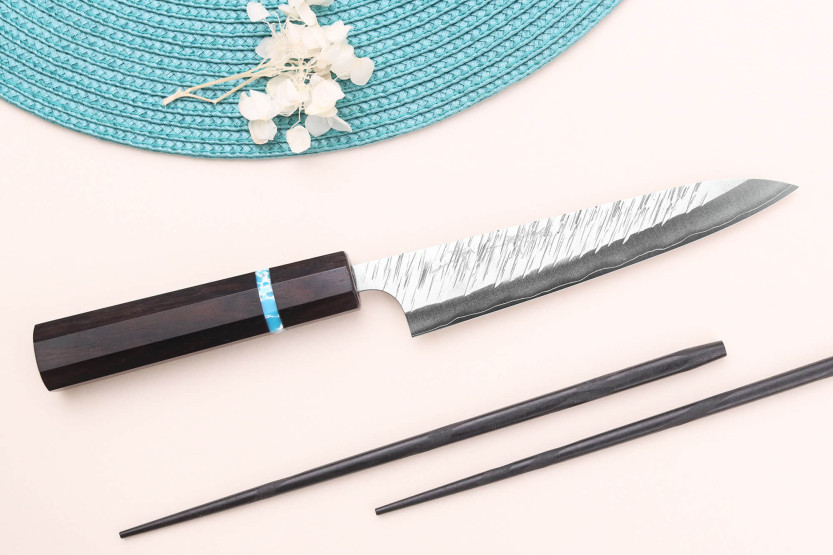 Yu Kurosaki Fujin 15cm SG2 turquesa faca utilitária japonesa feita à mão