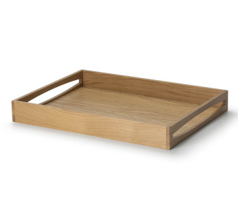 Tabuleiro de servir retangular com pegas Continenta em carvalho 49x35x6,3cm