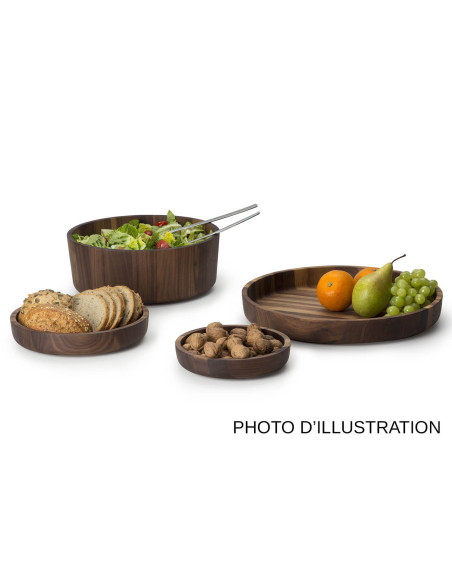 Continenta round serving tray in walnut Ø38x5.4cm