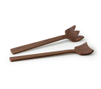 Set di 2 piatti da insalata Continenta in legno di noce 30,5 cm