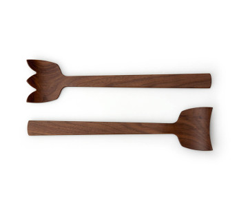 Set of 2 Continenta salad servers in walnut wood 30.5cm 2