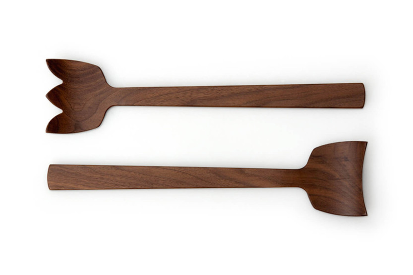 Set di 2 piatti da insalata Continenta in legno di noce 30,5 cm