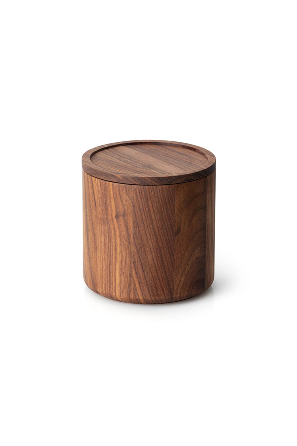 Continenta round storage box in walnut 13x13cm