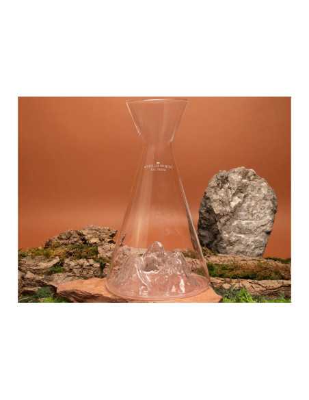 Wasserkaraffe Alaskan Maker Topographic Aiguille du midi aus Kristallglas