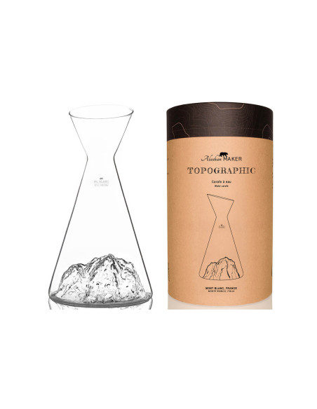 Carafe à eau Alaskan Maker Topographic Mont Blanc en verre cristallin