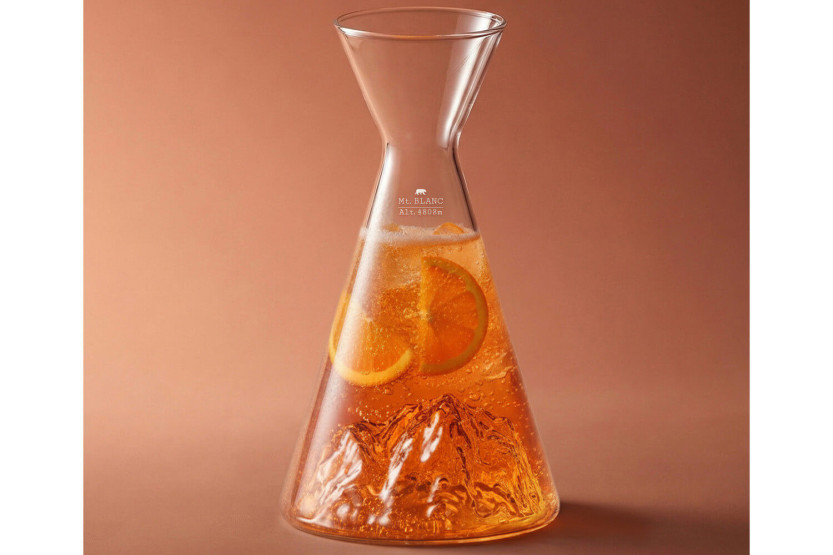 Carafe à eau Alaskan Maker Topographic Mont Blanc en verre cristallin