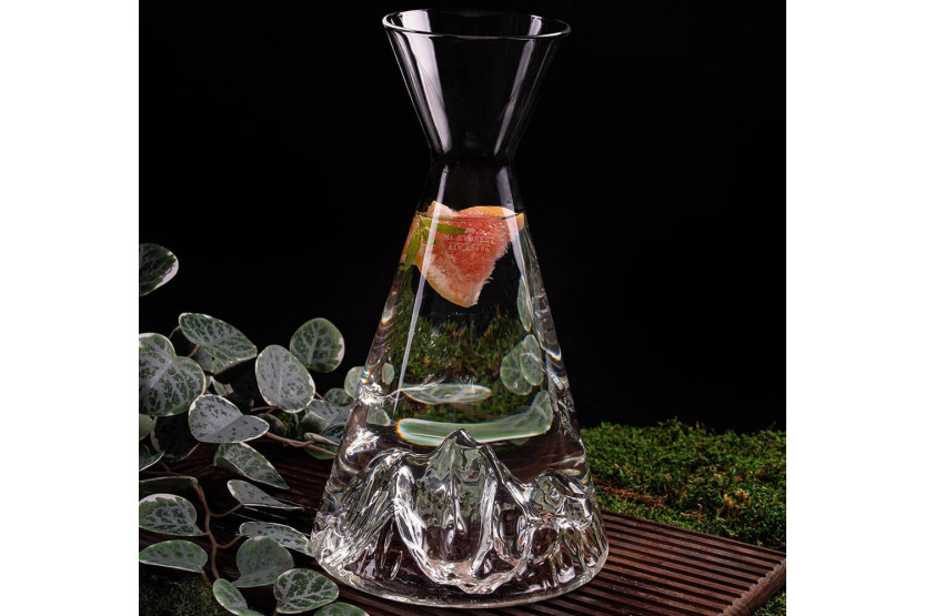 Alaskan Maker Topographic Everest caraffa per acqua in vetro cristallo