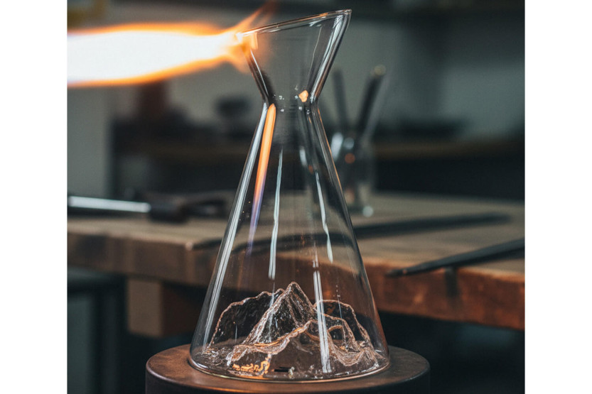 Alaskan Maker Topographic Everest caraffa per acqua in vetro cristallo