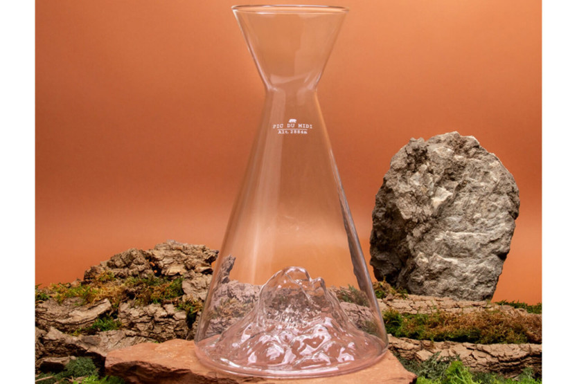 Alaskan Maker Topographic Pic du midi, caraffa per acqua in vetro cristallino