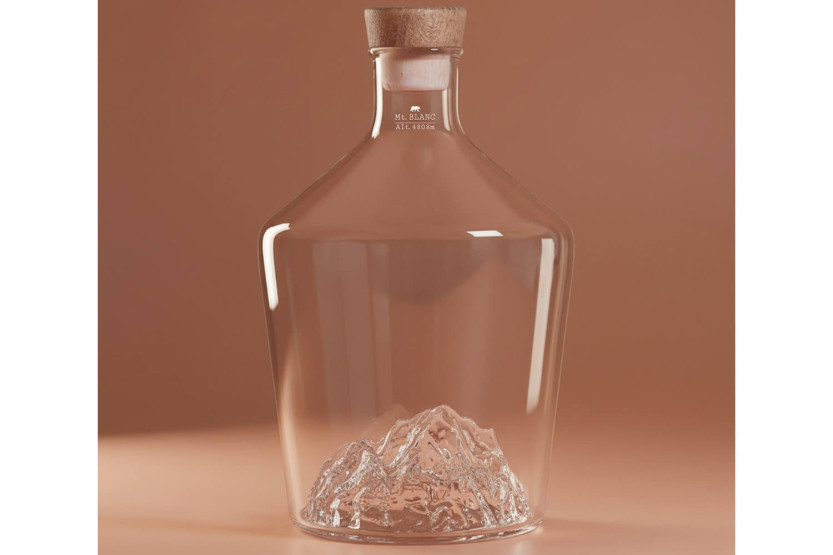 Alaskan Maker Topographic Mont Blanc Caraffa per Distillati in vetro cristallo