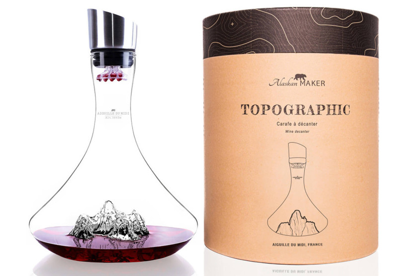Alaskan Maker Topographic Aiguille du Midi Weinkaraffe aus Kristallglas