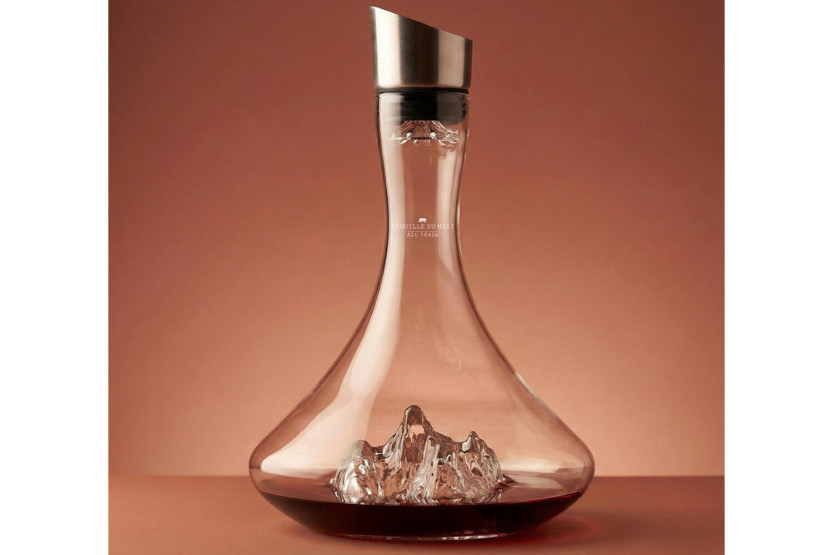 Carafe à vin Alaskan Maker Topographic Aiguille du Midi en verre cristallin