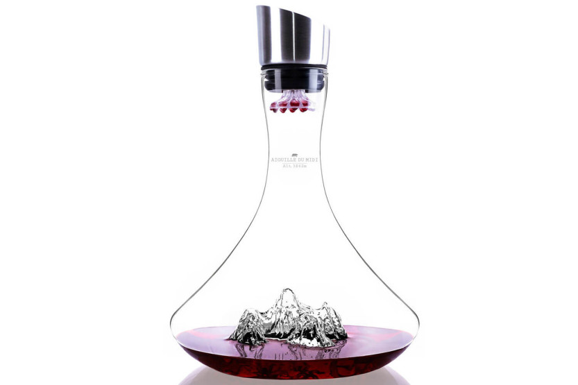 Carafe à vin Alaskan Maker Topographic Aiguille du Midi en verre cristallin
