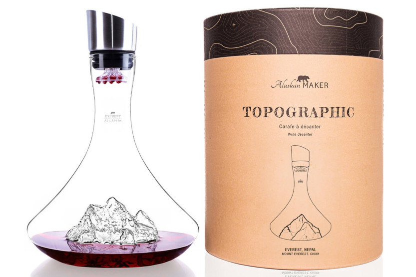 Alaskan Maker Topographic Mount Everest - Garrafa de vinho