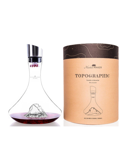 Carafe à vin Alaskan Maker Topographic Pic du midi en verre cristallin