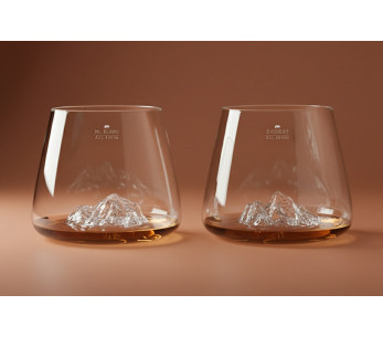 Set van 2 Alaskan Maker Topographic Everest & Mont Blanc kristallen Proefglazen 2