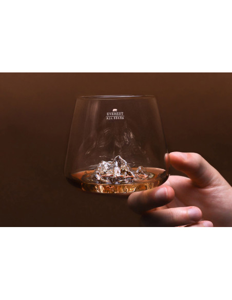 Set de 2 verres à spiritueux Alaskan Maker Topographic Everest & Mont Blanc en verre cristallin