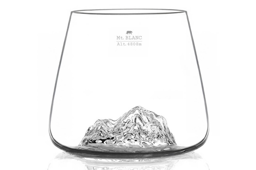 Set van 2 Alaskan Maker Topographic Everest & Mont Blanc kristallen Proefglazen