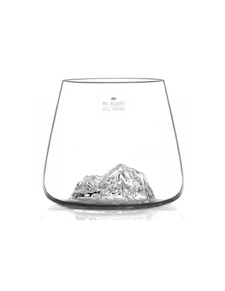 Set de 2 verres à spiritueux Alaskan Maker Topographic Everest & Mont Blanc en verre cristallin
