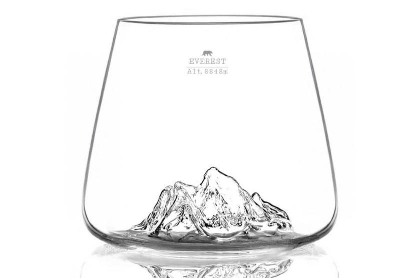 Set van 2 Alaskan Maker Topographic Everest & Mont Blanc kristallen Proefglazen
