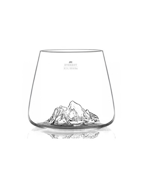 Set van 2 Alaskan Maker Topographic Everest & Mont Blanc kristallen Proefglazen