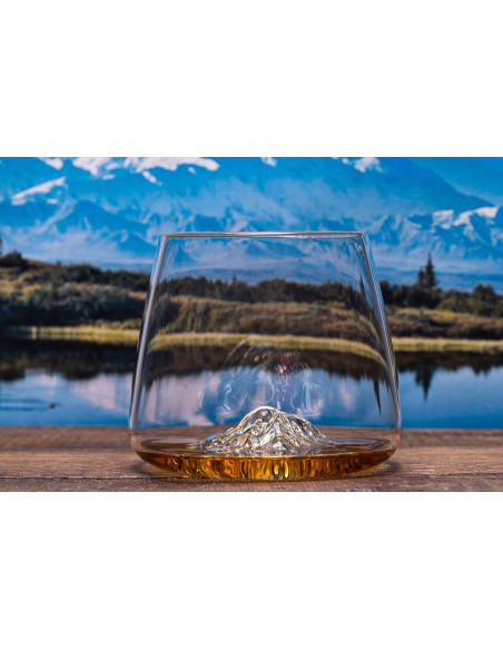 Set di 2 Bicchieri per distillati in cristallo Alaskan Maker Topographic Mount Fuji & Denali