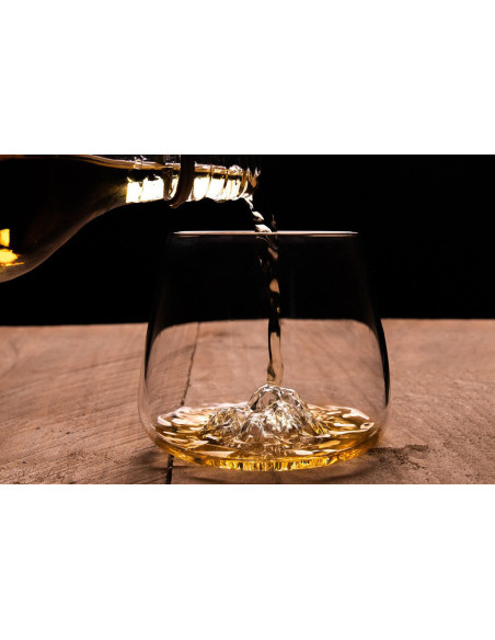 Set om 2 Alaskan Maker Topographic Mount Fuji & Denali kristall spritglas