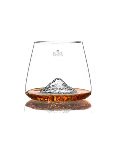 Set om 2 Alaskan Maker Topographic Mount Fuji & Denali kristall spritglas