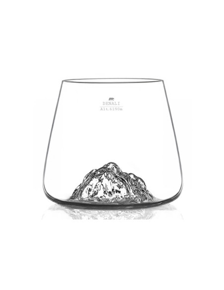 Set de 2 verres à spiritueux Alaskan Maker Topographic Mont Fuji & Denali en verre cristallin
