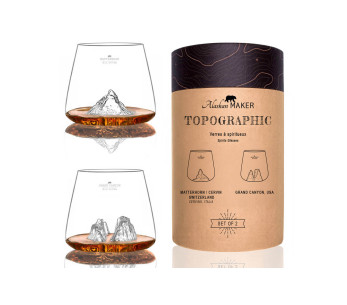 Set om 2 Alaskan Maker Topographic Grand Canyon & Matterhorn kristall spritglas