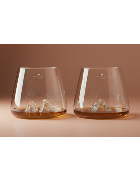 Juego de 2 Vasos para degustación de cristal Alaskan Maker Topographic Grand Canyon & Matterhorn
