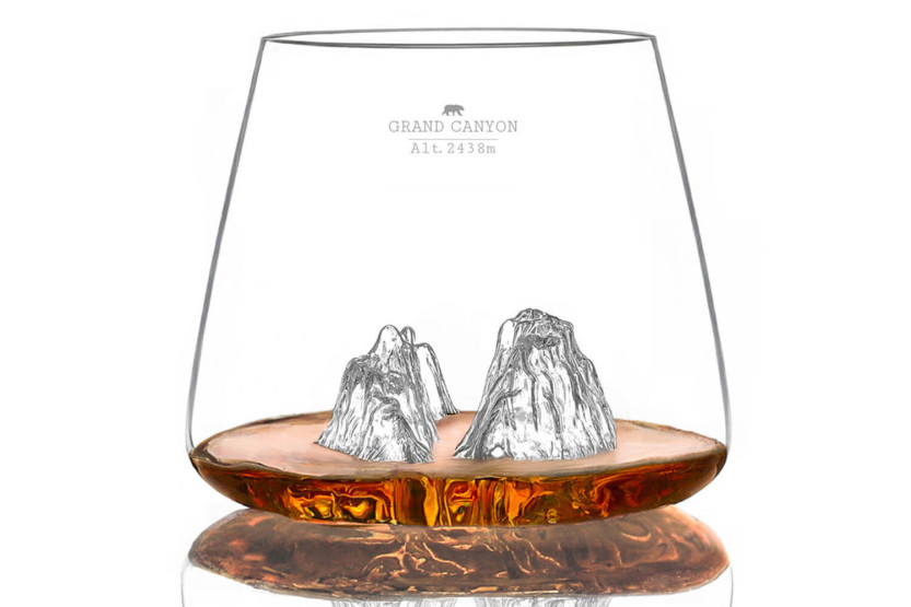 Sett med 2 Alaskan Maker Topographic Grand Canyon & Matterhorn Brennevinsglass