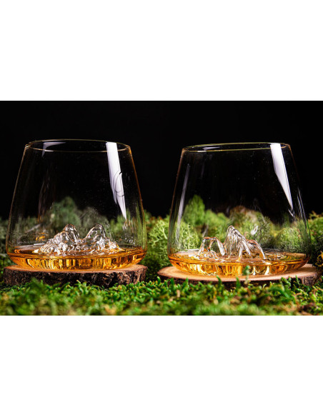 Set de 2 verres à spiritueux Alaskan Maker Topographic Tre Cime & Mont Rosa en verre cristallin