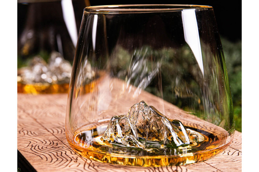 Set di 2 Bicchieri per distillati in cristallo Alaskan Maker Topographic Tre Cime & Mont Rosa