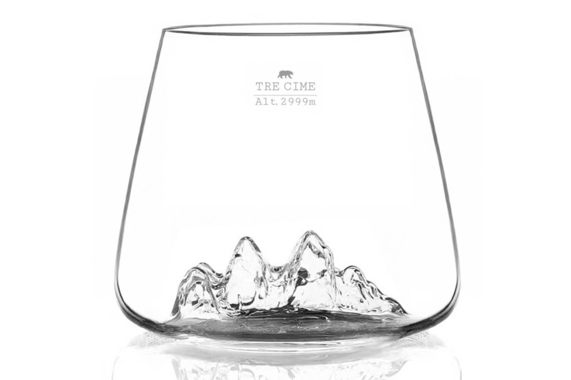 Set om 2 Alaskan Maker Topographic Tre Cime & Mont Rosa kristall spritglas
