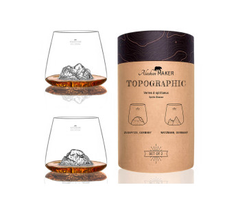 Set om 2 Alaskan Maker Topographic Zugspitze & Watzmann kristall spritglas