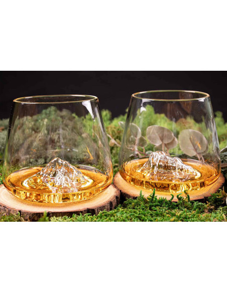 Set van 2 Alaskan Maker Topographic Zugspitze & Watzmann kristallen Proefglazen