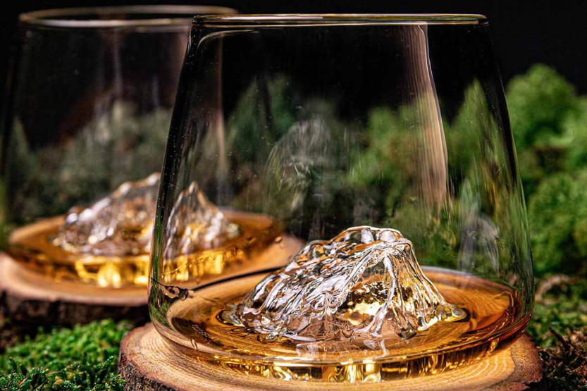 Set om 2 Alaskan Maker Topographic Zugspitze & Watzmann kristall spritglas