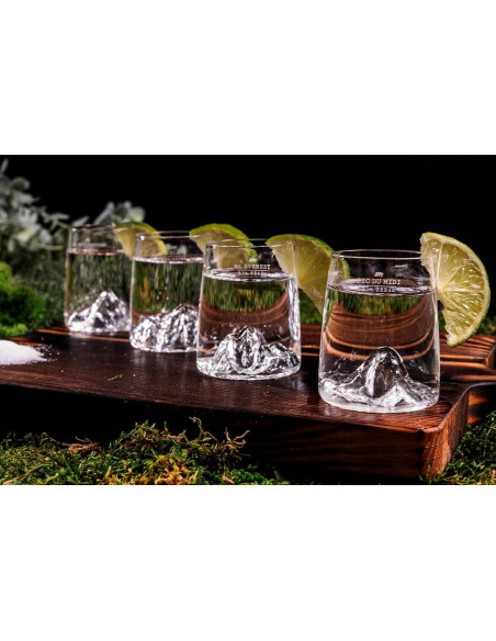 Set aus 4 Alaskan Maker Topographic Shooters aus Kristallglas