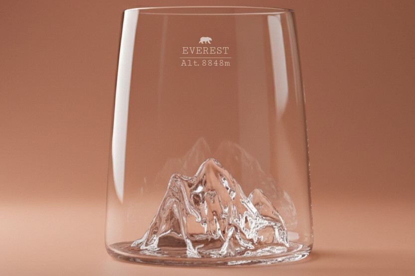 Sæt med 4 Alaskan Maker Topographic krystal Shotglas