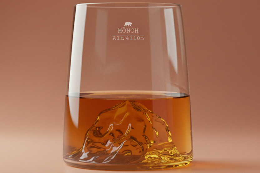Sett med 4 Alaskan Maker Topographic Swiss Edition krystall shotglass
