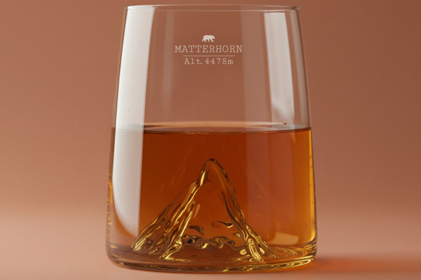 Sæt med 4 Alaskan Maker Topographic Swiss Edition krystal Shotglas