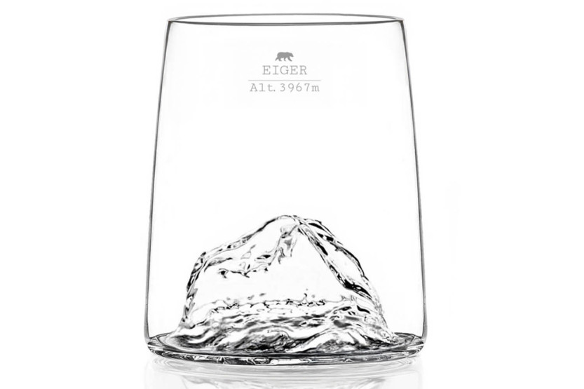 Sett med 4 Alaskan Maker Topographic Swiss Edition krystall shotglass