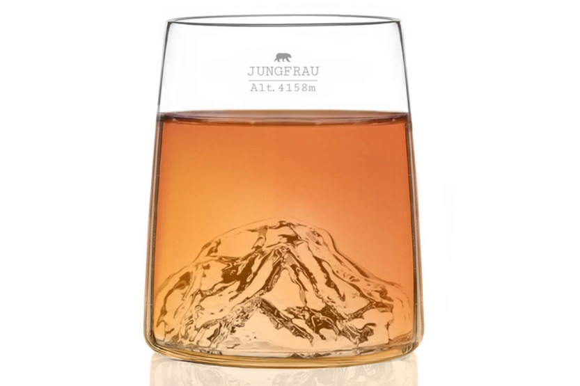 Sett med 4 Alaskan Maker Topographic Swiss Edition krystall shotglass