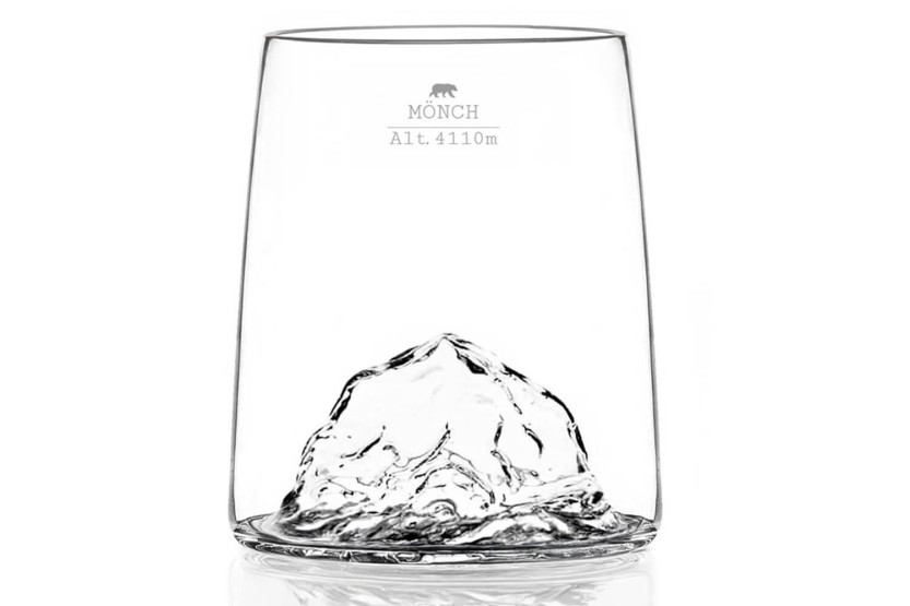 Sett med 4 Alaskan Maker Topographic Swiss Edition krystall shotglass