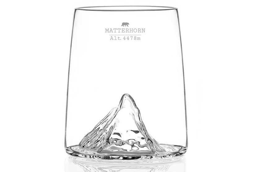 Sett med 4 Alaskan Maker Topographic Swiss Edition krystall shotglass