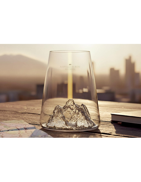 Alaskan Maker Vaso para degustación topográfico para bebidas espirituosas Aiguille du midi en vidrio cristalino